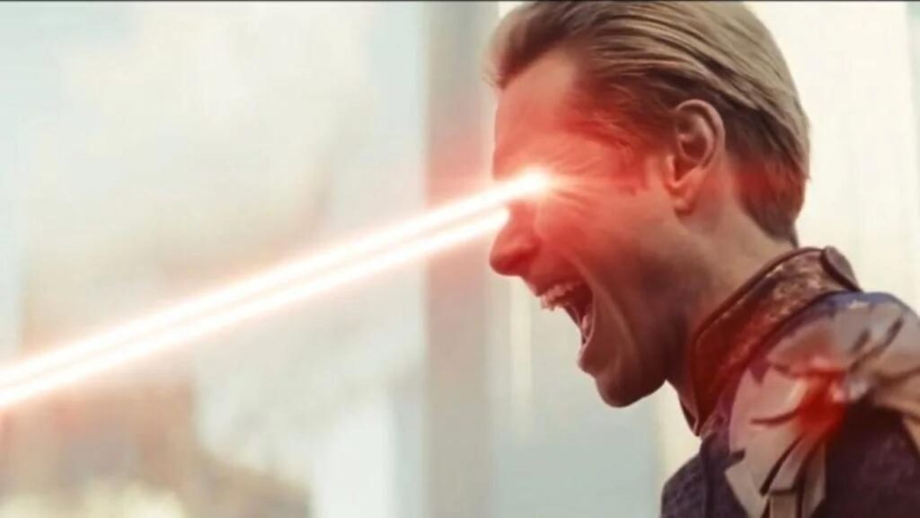 Homelander shooting laser from his eyes